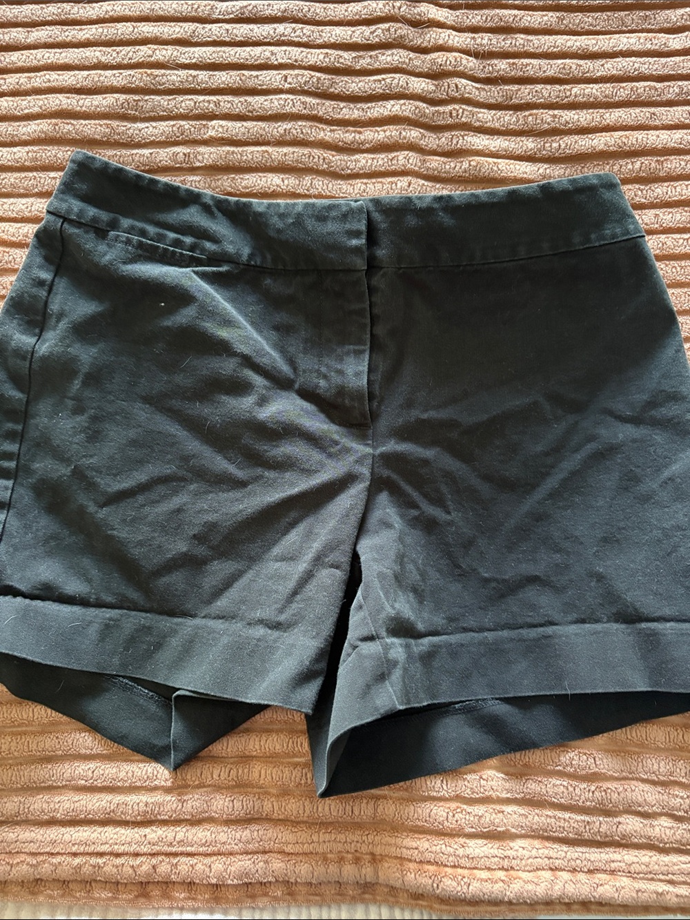 Ann Taylor Black High-Waist Cuffed Tailored Shorts